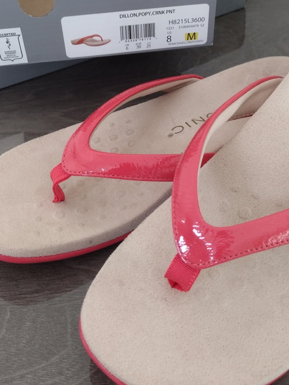 Vionic Comfort Flip-Flop Dillon Toe Post Sandals Pink Poppy